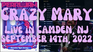 Pearl Jam - Crazy Mary - Live in Camden, NJ 09/14/2022 - Freedom Mortgage Pavilion