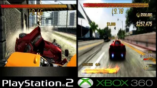 Burnout Revenge (PS2) Vs Burnout Revenge (Xbox 360) - Full HD - 60 Fps