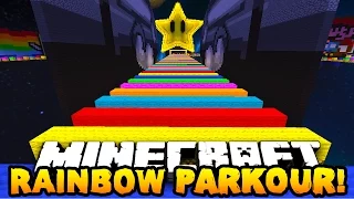 Minecraft RAINBOW SPEED PARKOUR 2! (Extreme Rainbow Road) - w/PrestonPlayz, PeteZahHutt & Kenny!