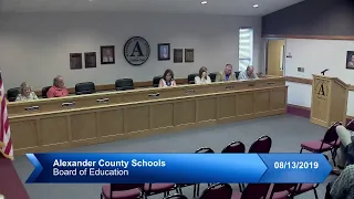 ACS Board of Education Meeting August 13, 2019