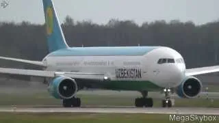 Uzbekistan Airways UK67002 Boeing 767-33PER  landing at Moscow-Domodedovo (DME/UUDD)