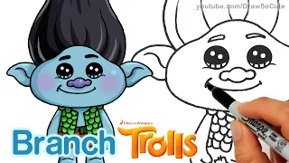 How to Draw Branch from Trolls Movie step by step Cute and Easy