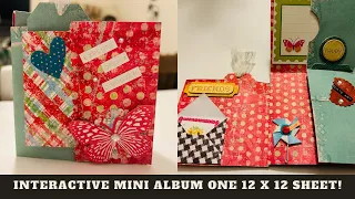 One Sheet Wonder | Cute Interactive Mini Album | One 12x12 Sheet! | Happy Mail | Flip Book~ Tutorial