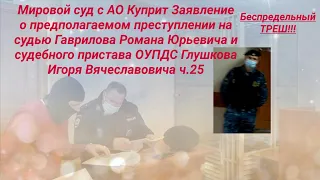 Мировой суд с РегиАнальным Оператором заявление на мирового судью Гаврилова и пристава Глушкова ч.25