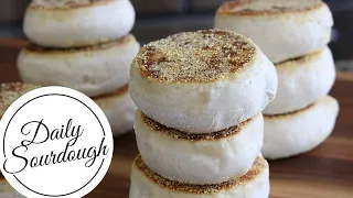 Sourdough English Muffins Recipe- How to make Sourdough English Muffins - Daily Sourdough
