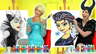 ELSA VS MALEFICENT PAINT EACH OTHER CHALLENGE WITH BELLE. Totally TV Videos for Teens.