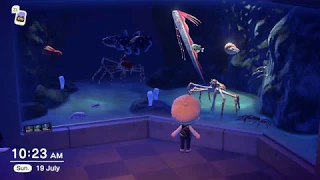 A Walk Around a Complete Sea Creatures Aquarium in Animal Crossing: New Horizons Museum