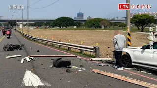 飆仔酒駕逆向飆車 撞飛迴轉騎士、空中翻轉墜地不治(翻攝畫面)