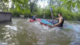 команда ХКВТ "Родня" готовится к kayakfest Sadko на домашней трассе на р. Яуза _ 21 июня 2018