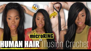 😱 My First MICRO-RING Human Hair Crochet Install! | NO LEAVE-OUT | BRAIDLESS! | MARY K. BELLA