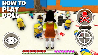 HOW TO PLAY AS DOLL in SQUID GAME - MINECRAFT Minions Minecraft Tom and jerry spongebob