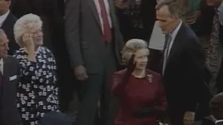 Queen Elizabeth II attends a baseball game