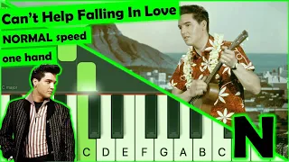 Elvis - can't help falling in love - piano tutorial - normal speed