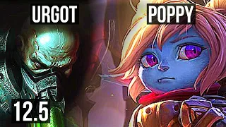 URGOT vs POPPY (TOP) | Rank 1 Urgot, 1.7M mastery, Legendary, 600+ games | EUW Challenger | 12.5