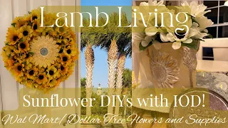 Sunflower Wreath and Paint Can DIY with IOD Sunflower Mould/Dollar Tree & Wal Mart Supplies!