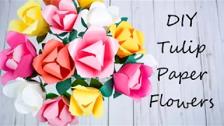 DIY Paper Tulip Flowers - Step by step easy paper flower tutorial