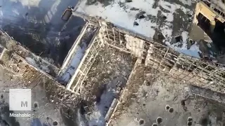 Drone footage shows devastation at Donetsk airport | Mashable