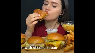 ASMR FAST FOOD | EATING CHEESY BURGERS + CRISPY FRIES MUKBANG #mukbang #eating #asmreating