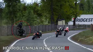 ROAD RACING HORRIBLE CRASHES, KAWASAKI NINJA H2R, Isle Of Man, Ulster GP