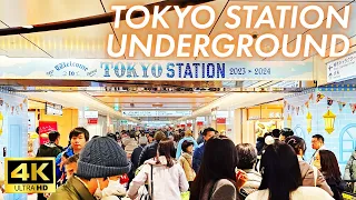 【4K Japan Walk】Underground Walking from Ginza to Tokyo Station