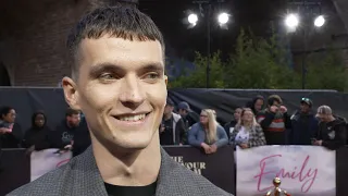Fionn Whitehead chats about playing Branwell Brontë in EMILY (2022) at the movie's London premiere