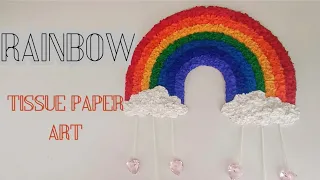 Rainbow art | Easy tissue paper art | DIY Rainbow painting