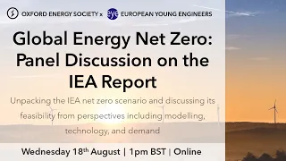 Global Energy Net Zero: Panel Discussion on the IEA Report