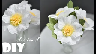 DIY soli4ka_s Неймовірні квіти з гофрованого паперу за 5 хв./ цветы с бумаги за 5 мин./ crepe paper