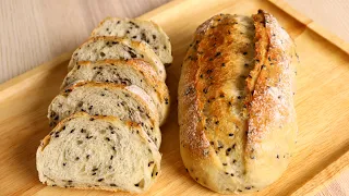 Best Mini Sesame Country Bread Recipe. No Dutch oven needed! No kneading needed!