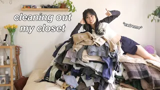 CLEANING OUT MY CLOSET *extreme* | decluttering, organizing, selling on depop