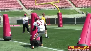 USC Coliseum Scrimmage - Defensive line drills 4/6/13