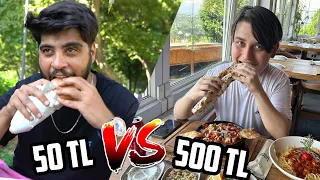 50 TL VS 500 TL'lik ÖĞLE YEMEĞİ 🍝🥩🍔