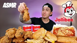 ASMR Eating Jollibee Fried Chicken Joy + Jolly Spaghetti And Cheesy Yum Burger | Real Eating Sounds