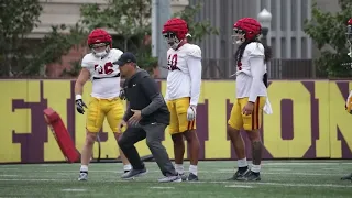 USC inside linebacker, outside linebacker drills from spring practice