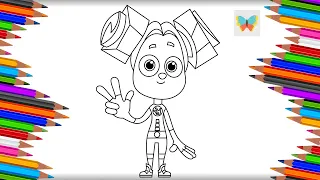 Как нарисовать Шпулю из мультика Фиксики | Рисуем и Учим Цвета | Kids Coloring