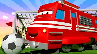 Troy le Train -  Spécial FIFA - Charlie la grue - La Ville des Voitures 🚓 🚒 Dessin animé Trains