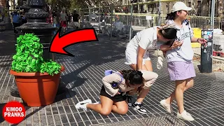 Best of Bushman Prank Compilation at La Rambla Street in Barcelona