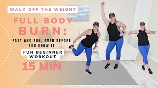 15-Minute Fun & Energetic Cardio + Muscle Toning Workout for Beginners!  at home, outside, anywhere!