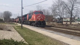 Trains In East Lansing Featuring BNSF Foreign Power, CSX Train Meet, And A CN 100th Anniversary unit