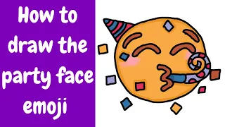 How to draw the party face emoji 🥳