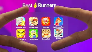 Talking Tom Gold Run,Subway Surfers,Paddington Run,Zombie Run 2,Minion Rush,Temple Run 2,Ben 10