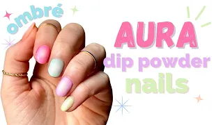 How to do AURA nails with only DIP POWDER 🌸 NO airbrushing