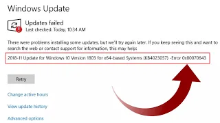 Cómo resolver Actualización de Windows Update Error encontrado 0x80070643 en Windows 10 / 11