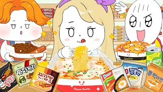 방과 후, 무인 라면 편의점 먹방– 애니먹방/Self Ramen Store Mukbang/Animation ASMR/foomuk