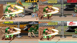 Street fighter 2 Guile Special moves Comparison Arcade VS Snes VS Megadrive VS PC Engine