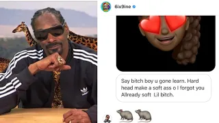 Snoop dogg DMs 6ix9ine and Threatens him and tekashi snitches with a post