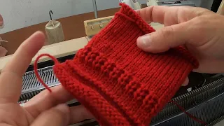 ideia para punho ou barra em tricô à máquina