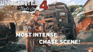 THE MOST INTENSE CHASE SCENE EVER.!!  Uncharted 4 - Best Moment Gameplay