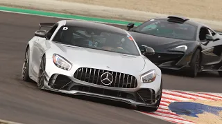 AMG GTR playing with 600 LT Laguna