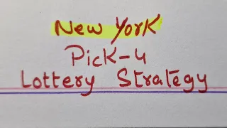 Pick 4 Lottery Strategy For New York and Good For All States